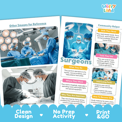 Surgeons Community Helper Research Pages and Worksheets