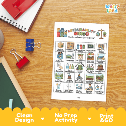 Sustainability BINGO Games Printable Activity