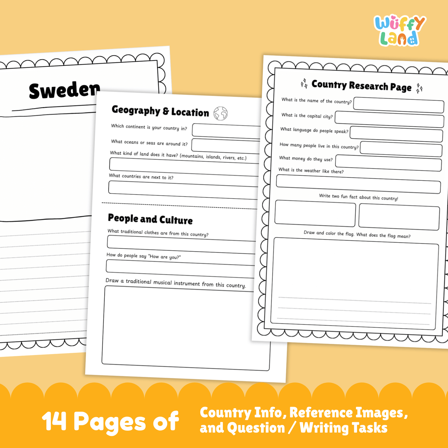 SWEDEN Country Study | Geography Research Project & Printable Worksheets