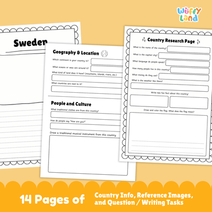 SWEDEN Country Study | Geography Research Project & Printable Worksheets