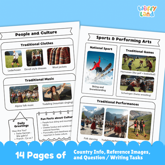 SWITZERLAND Country Study | Geography Research Project & Printable Worksheets