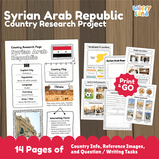 Syrian Arab Republic Country Research Project Worksheets and Reference Pages