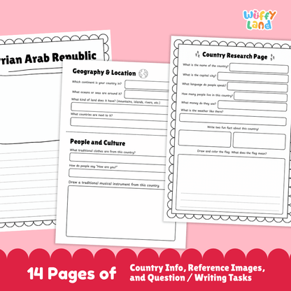 Syrian Arab Republic Country Research Project Worksheets and Reference Pages