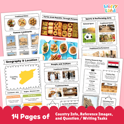 Syrian Arab Republic Country Research Project Worksheets and Reference Pages