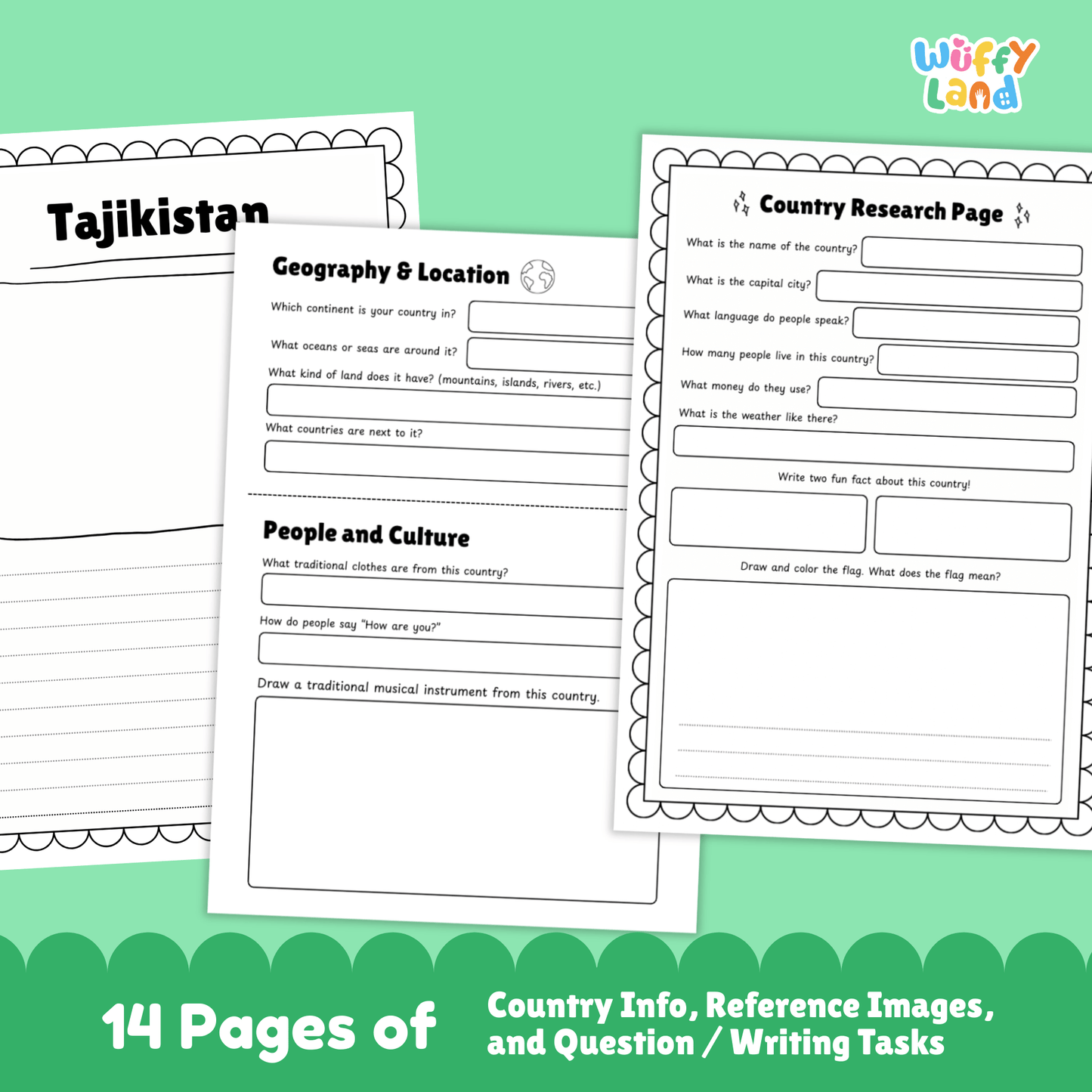 Tajikistan Country Study | Central Asia Geography Research Project & Worksheets