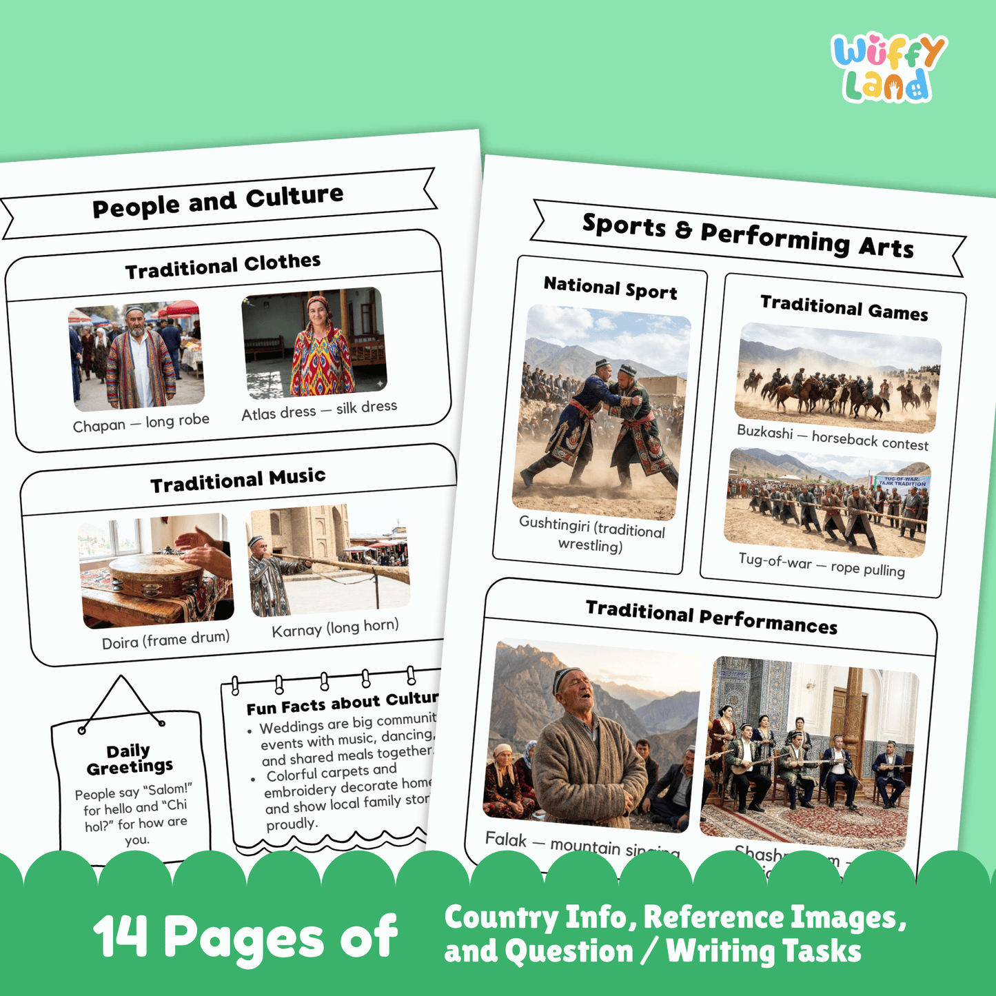 Tajikistan Country Study | Central Asia Geography Research Project & Worksheets