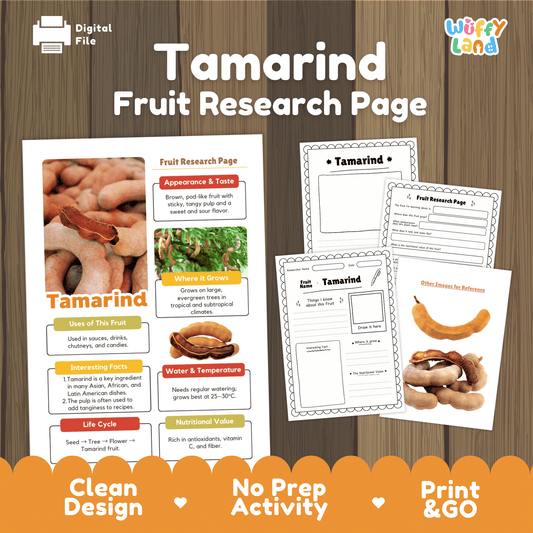 Tamarind Fruit Research Activity Worksheet Science Exotic Fruit Cultural Foods