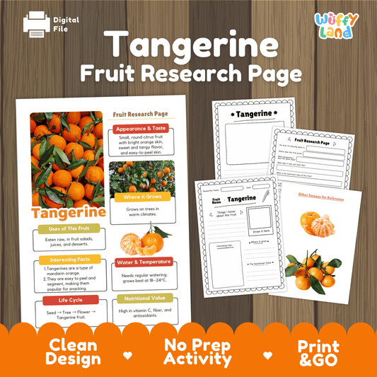 Tangerine Fruit Research Activity Worksheet Science Healthy Eating Citrus