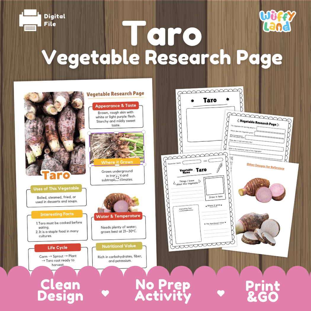 Taro Vegetable Research Page Science Worksheets and Fact Sheet