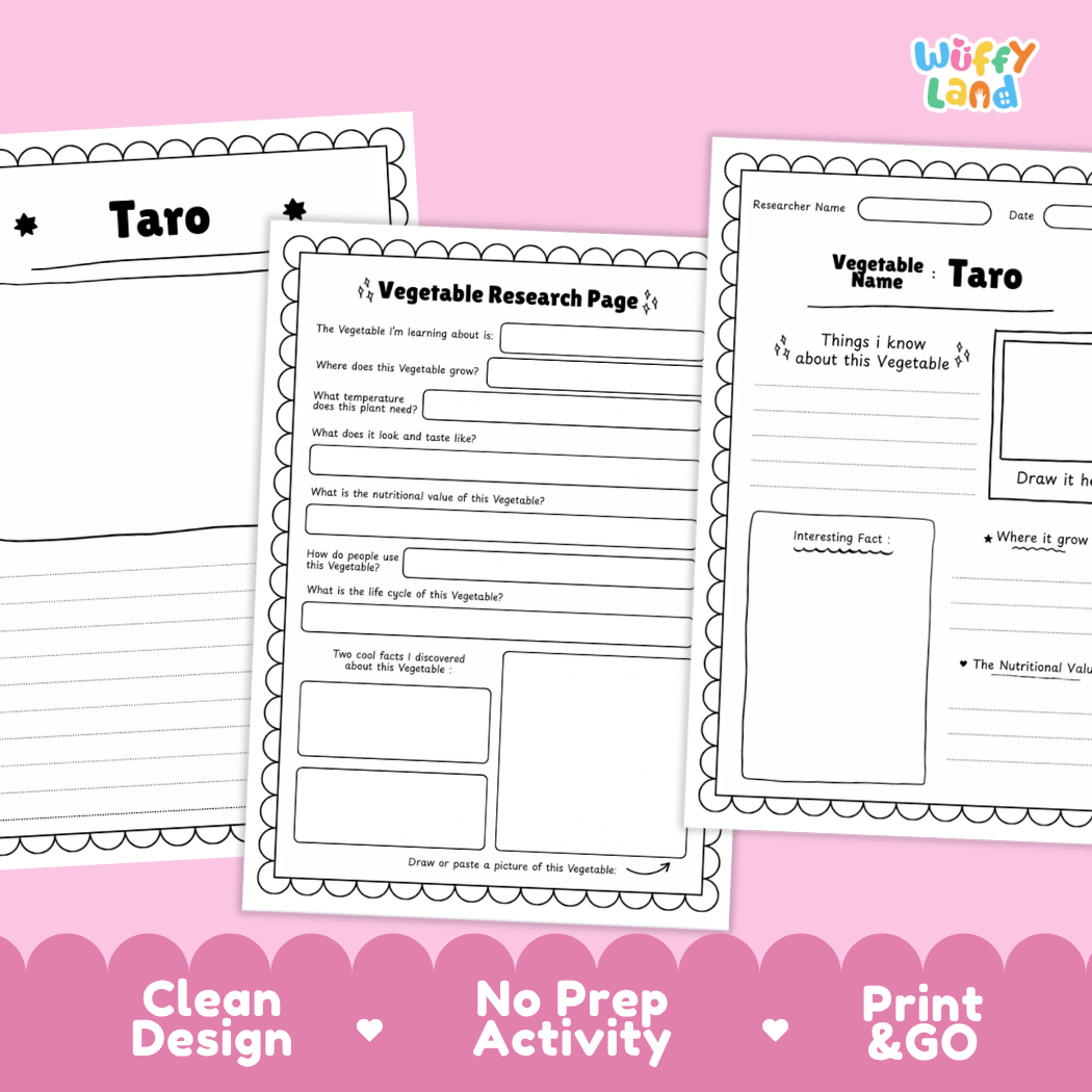 Taro Vegetable Research Page Science Worksheets and Fact Sheet