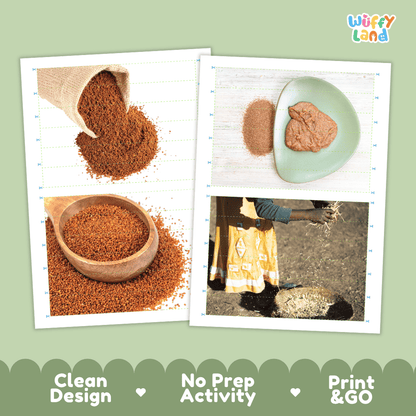 Teff Cut and Match Activity Worksheets | Nuts and Dried Fruits Puzzle Printables