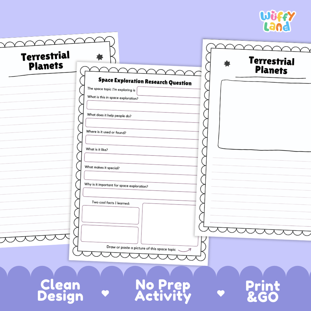 Telescope Solar System Research Project Worksheets and Research Pages