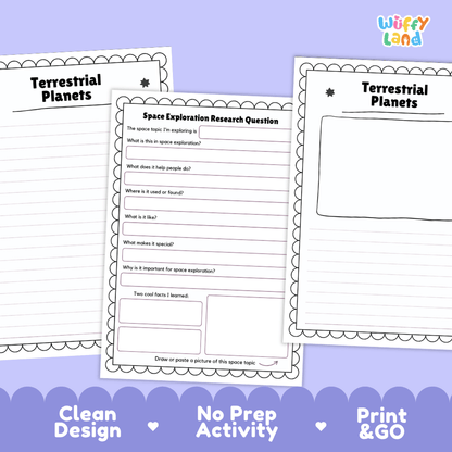 Telescope Solar System Research Project Worksheets and Research Pages