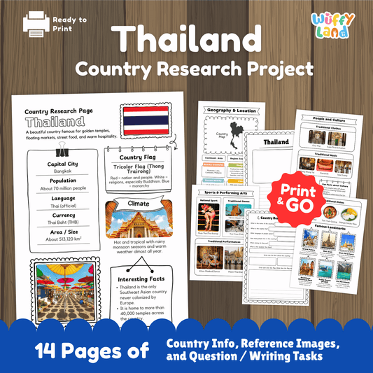 THAILAND Country Research Project | Asia Printable Geography Worksheets