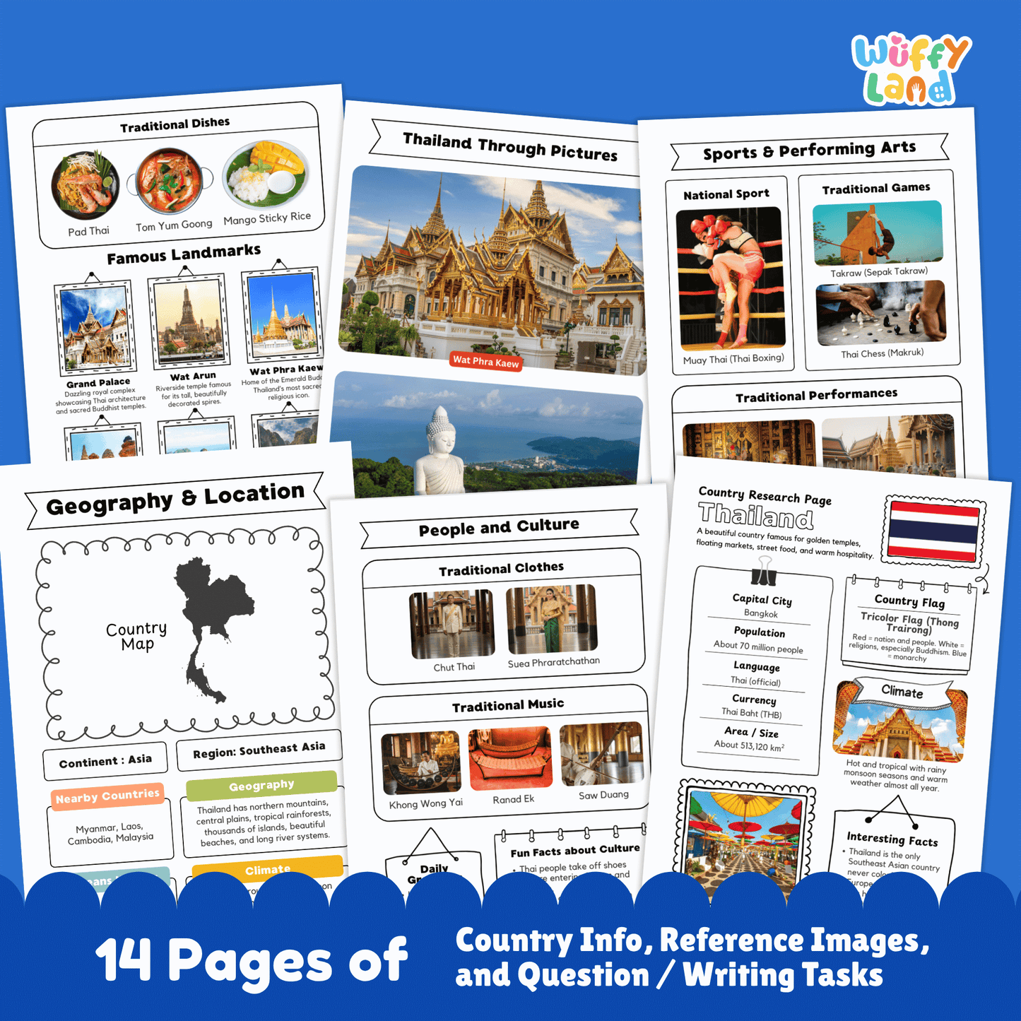 THAILAND Country Research Project | Asia Printable Geography Worksheets