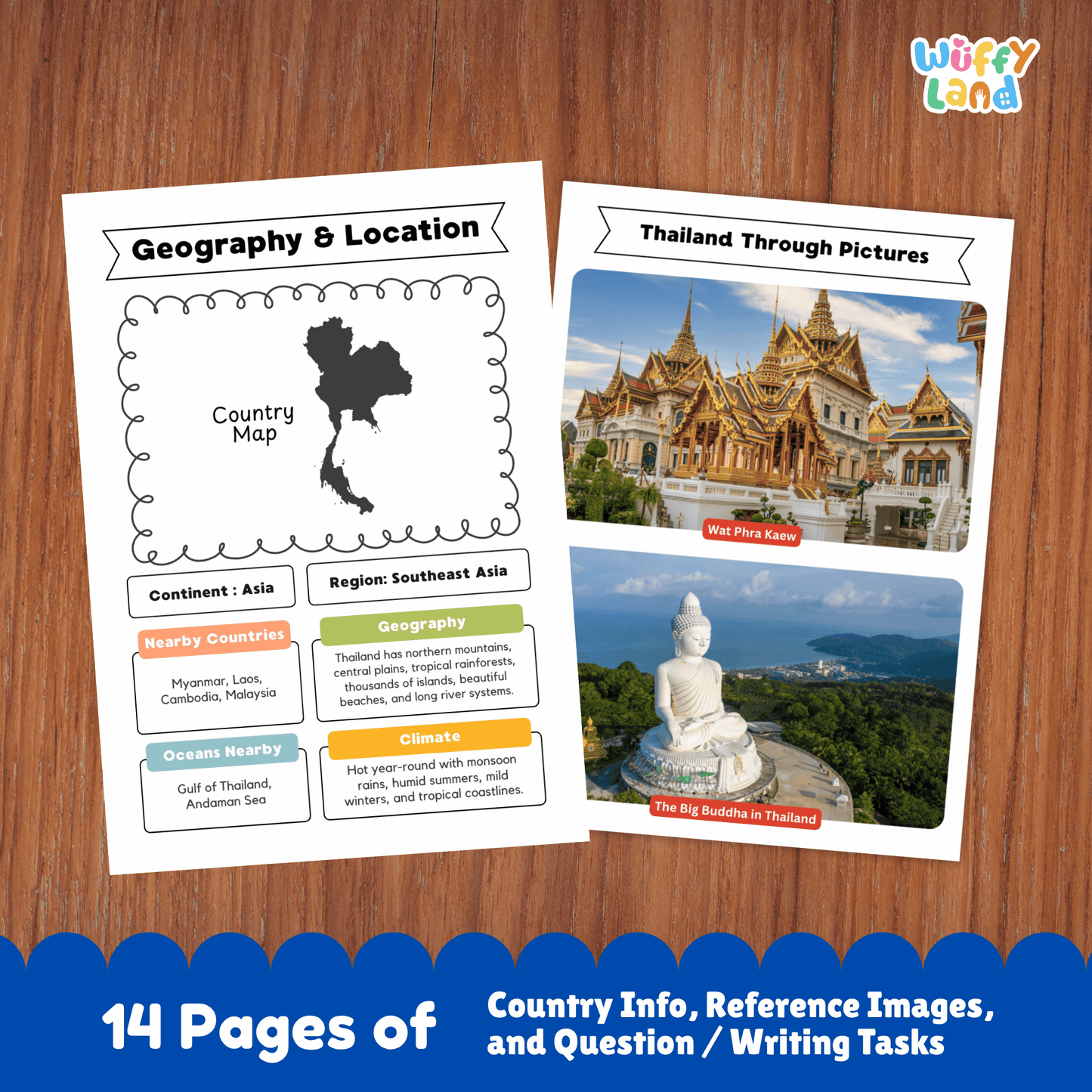 THAILAND Country Research Project | Asia Printable Geography Worksheets