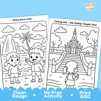 Thailand Geography Coloring Pages Worksheets