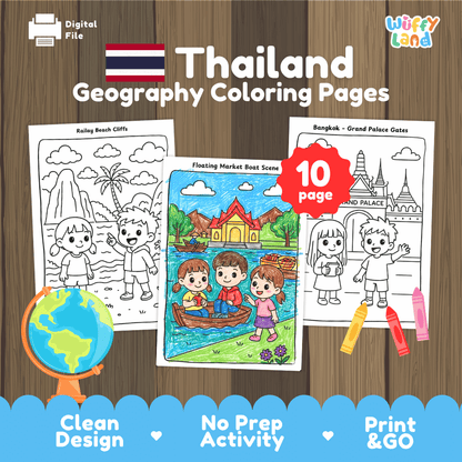 Thailand Geography Coloring Pages Worksheets