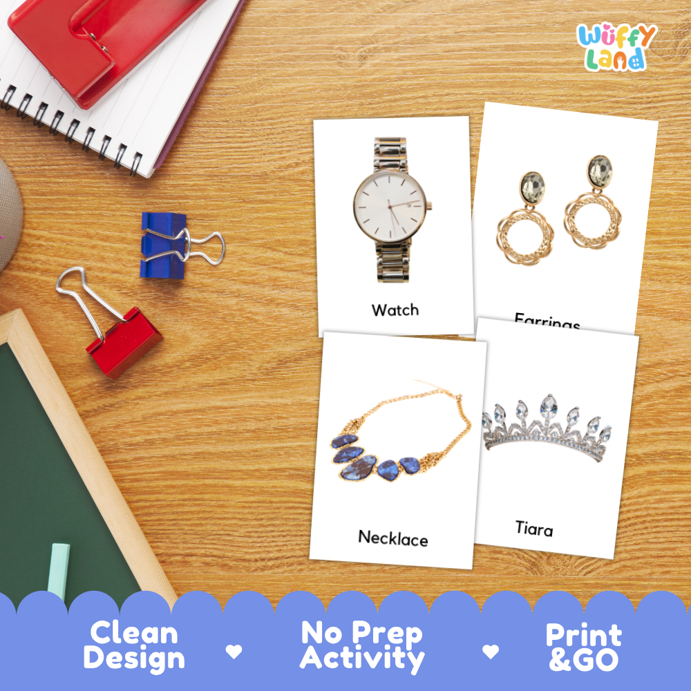 Things At The Shoes & Accessories Store Vocabulary Flashcards and Matching Cards