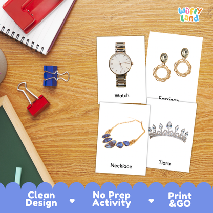 Things At The Shoes & Accessories Store Vocabulary Flashcards and Matching Cards