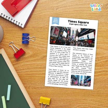 Times Square Landmark Reading Passages and Comprehension Questions Worksheets