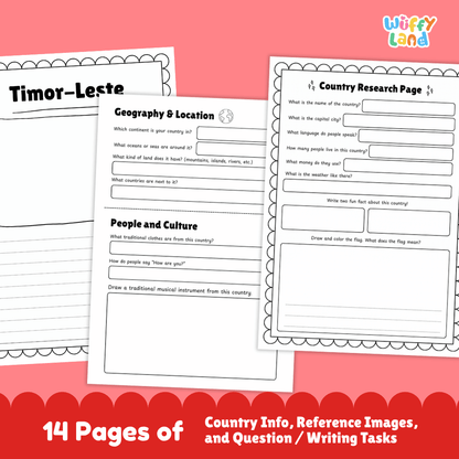Timor-Leste Country Research Project | Geography Worksheets and Writing Tasks