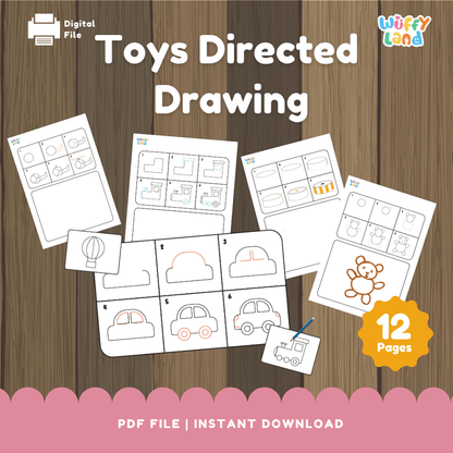 Toys Directed Drawing Worksheets – Step-by-Step Drawing for Kids