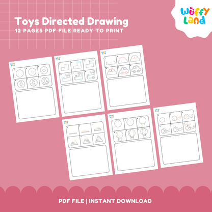 Toys Directed Drawing Worksheets – Step-by-Step Drawing for Kids