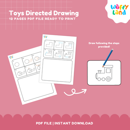 Toys Directed Drawing Worksheets – Step-by-Step Drawing for Kids