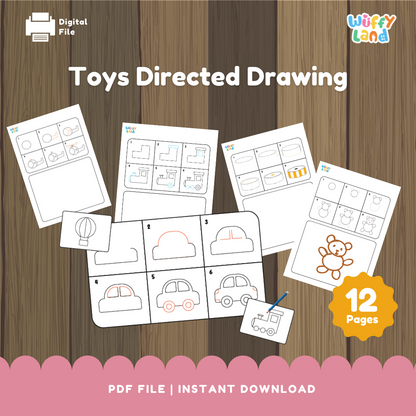 Toys Directed Drawing Worksheets – Step-by-Step Drawing for Kids