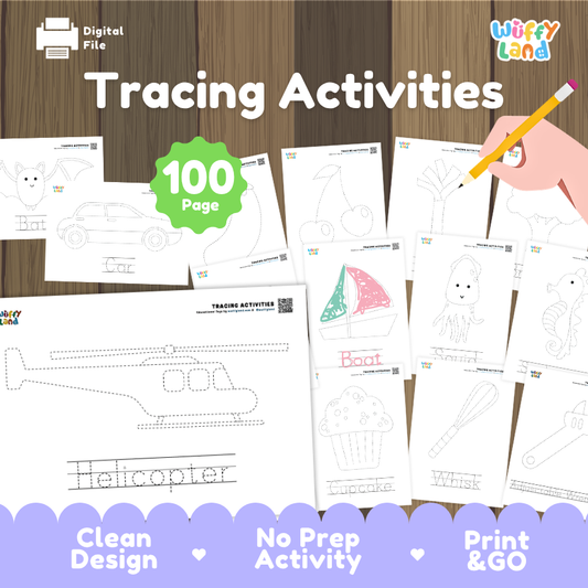 100 printable tracing activities for kids with picture and word tracing worksheets for preschool and kindergarten practice
