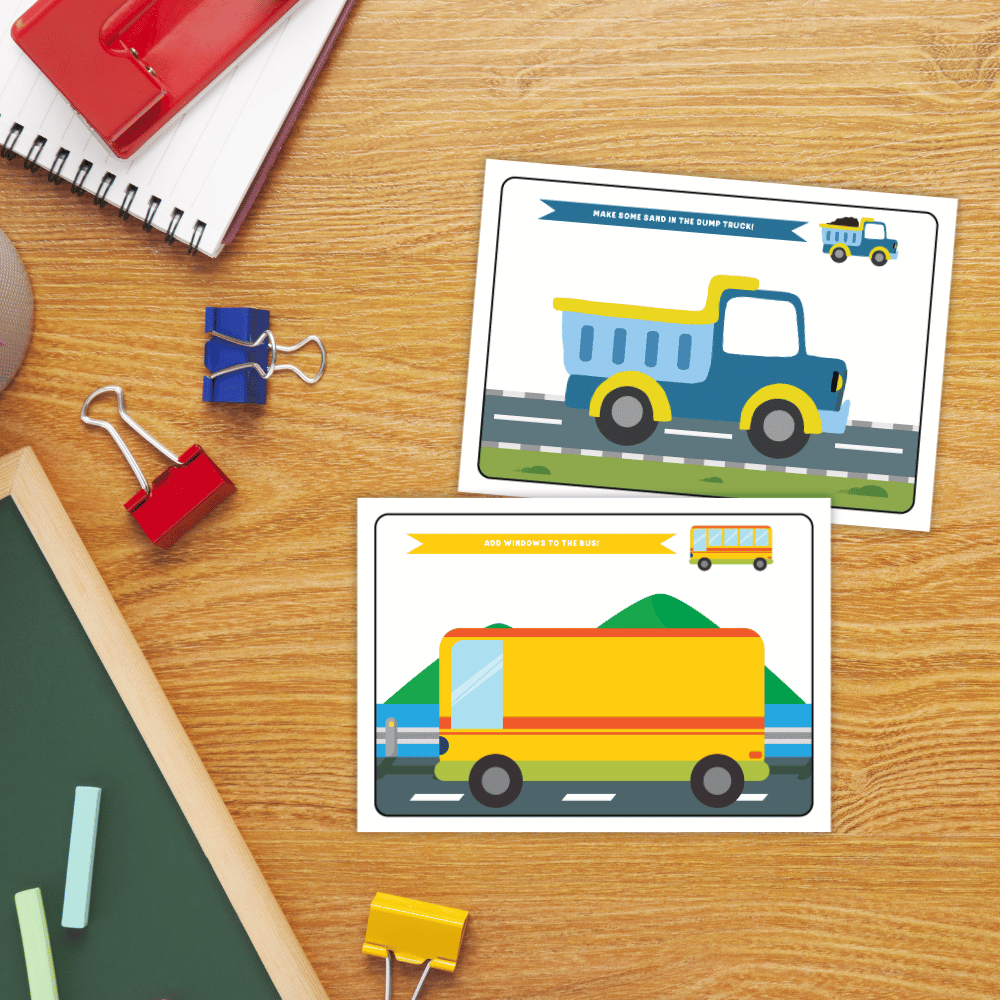Transportation Playdough Mats Fine Motor Activity