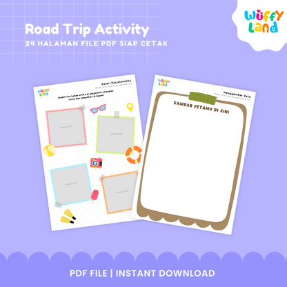 Road Trip Activity Kit for Kids - 24 Page Printable Travel Games and Educational Activities - Instant Download