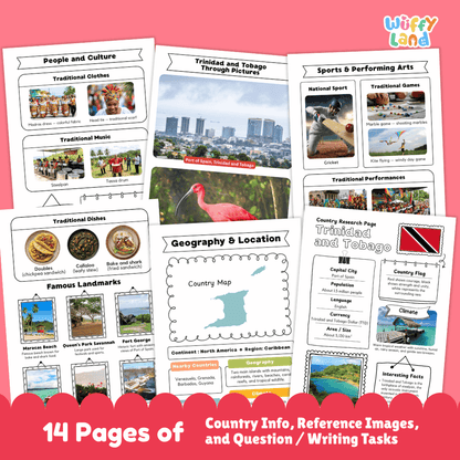 Trinidad and Tobago Country Research Project Worksheets and Activity Pages