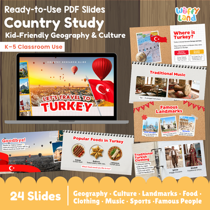 Turkey Country Study Kid Friendly Geography & Culture PDF Slides