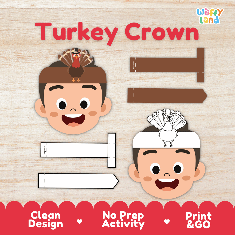 Turkey Crown Craft Printable Activity Worksheets