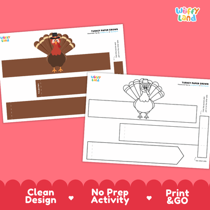 Turkey Crown Craft Printable Activity Worksheets