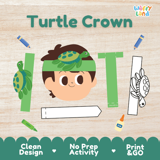 Turtle Crown Craft Printable Activity Worksheets