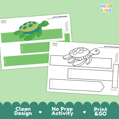 Turtle Crown Craft Printable Activity Worksheets