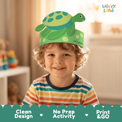 Turtle Crown Craft Printable Activity Worksheets