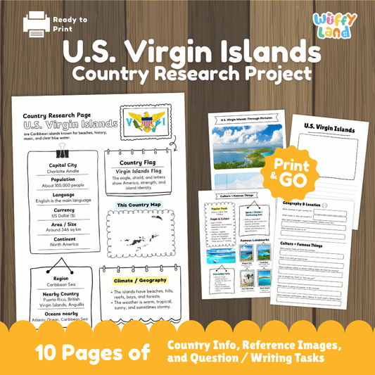 U.S. Virgin Islands Country Research Project Worksheets and Activity Pages