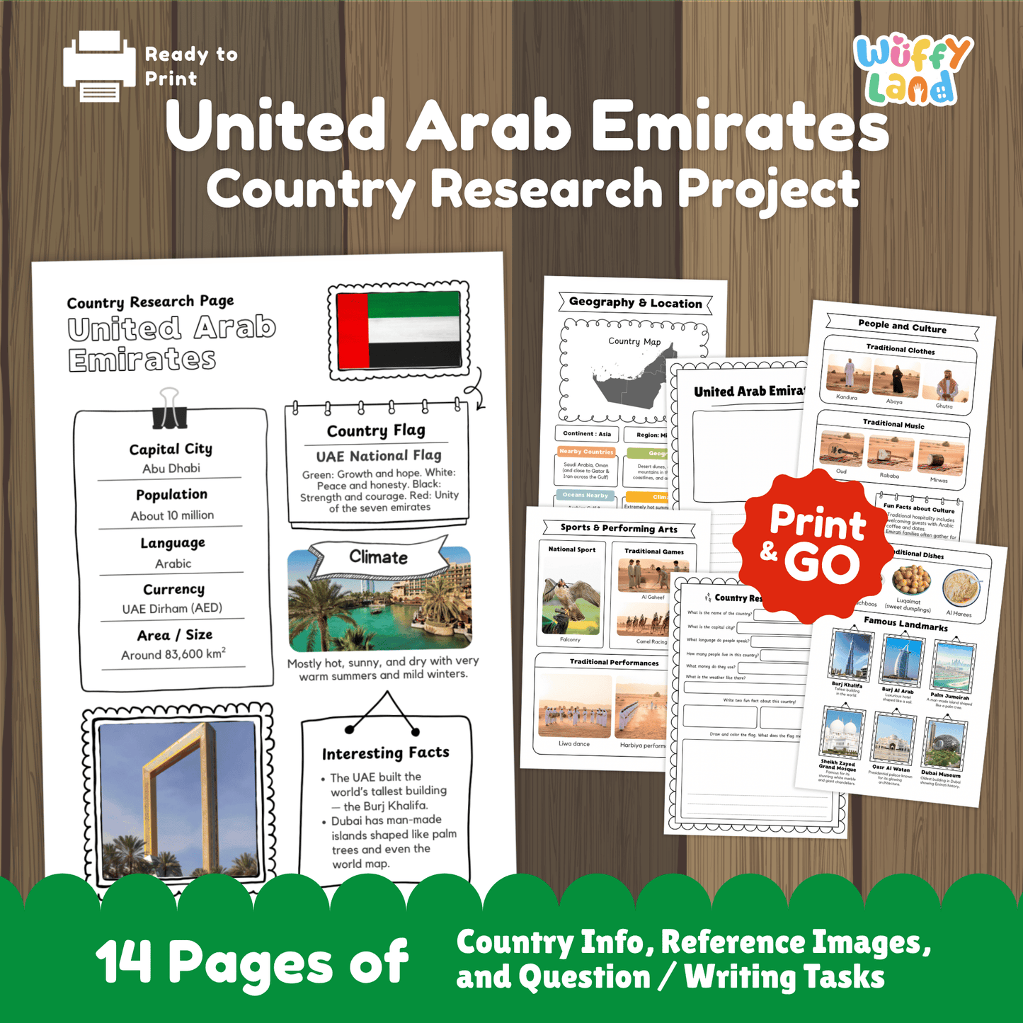 United Arab Emirates Country Research Project - Asia Printable Geography