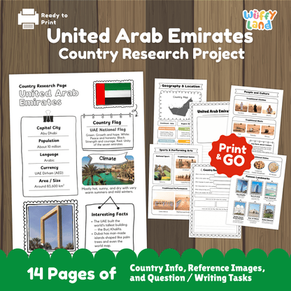 United Arab Emirates Country Research Project - Asia Printable Geography