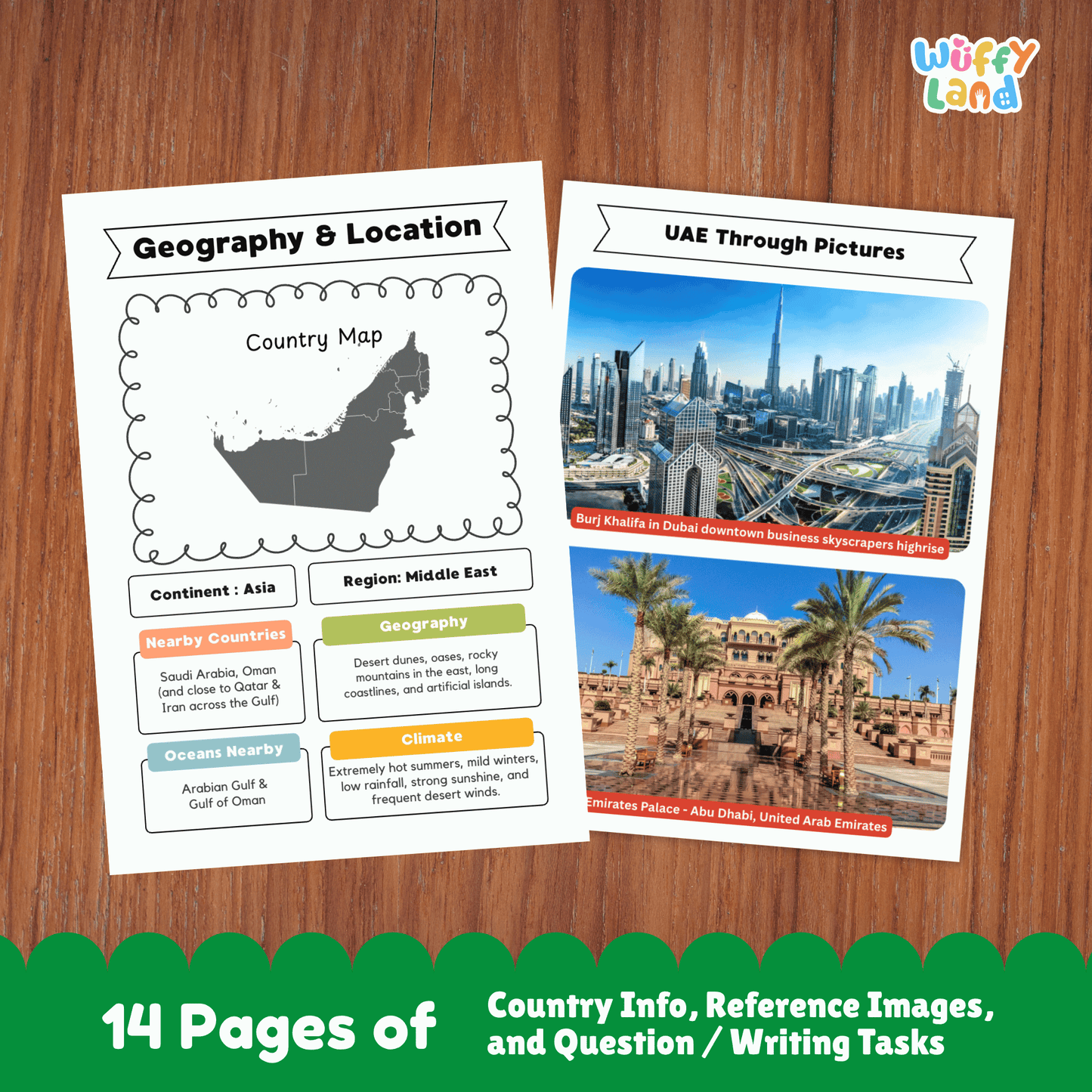 United Arab Emirates Country Research Project - Asia Printable Geography