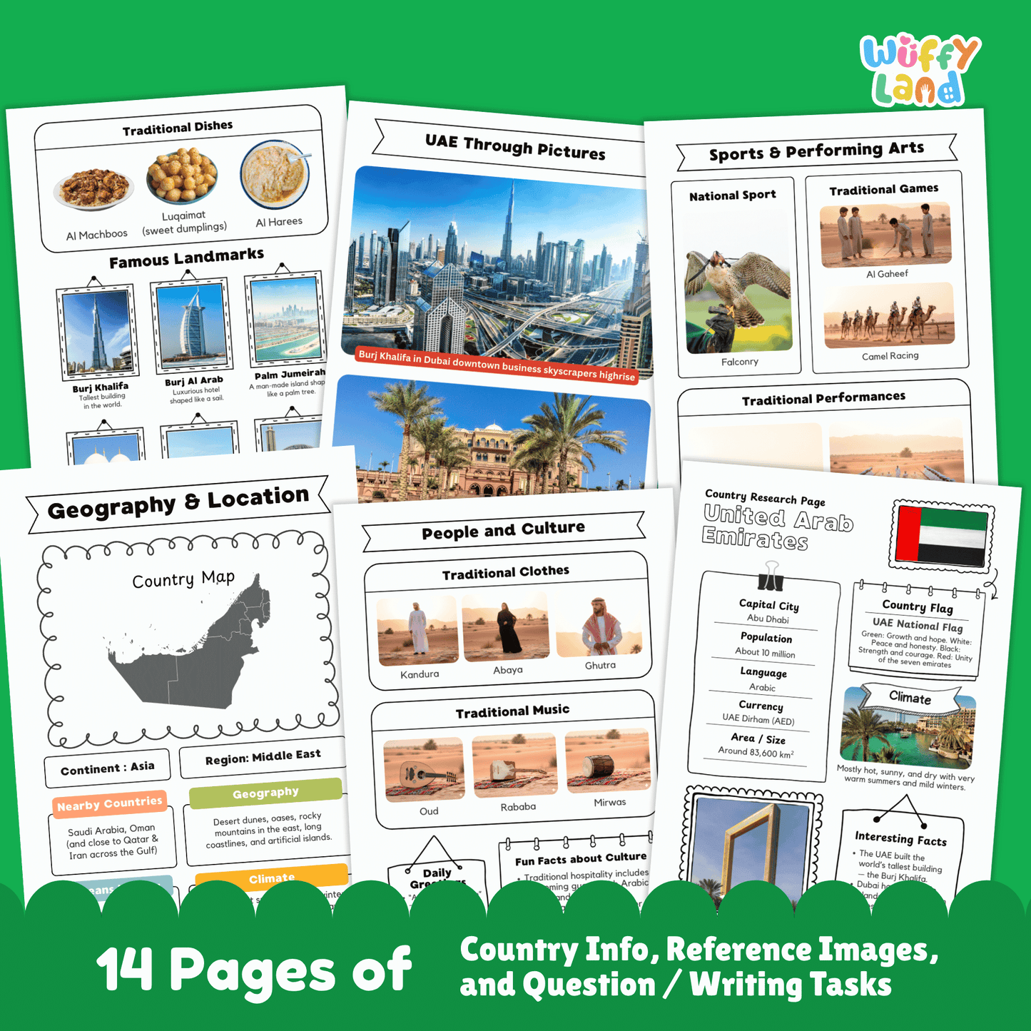 United Arab Emirates Country Research Project - Asia Printable Geography