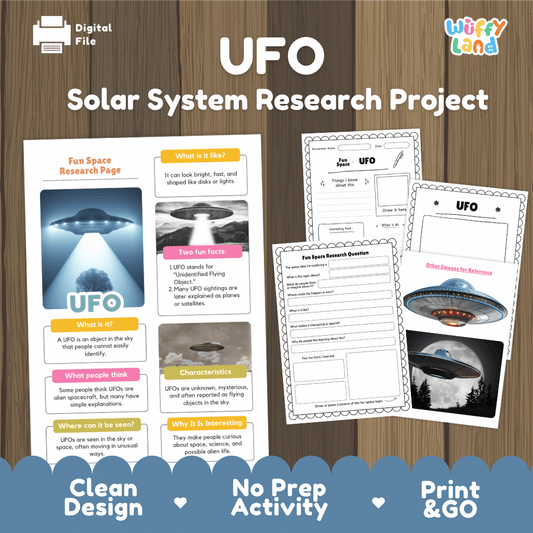 UFO Solar System Research Project Worksheets and Fact Sheet