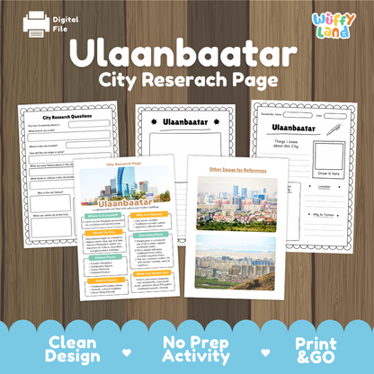Ulaanbaatar City Research Worksheets and Fact Sheet