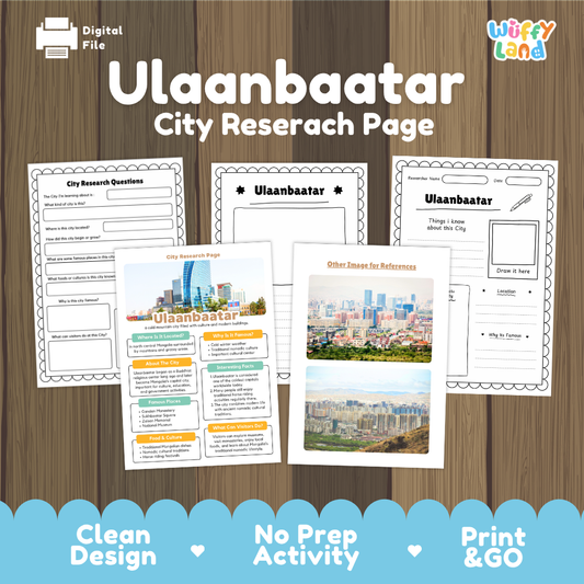 Ulaanbaatar City Research Worksheets and Fact Sheet
