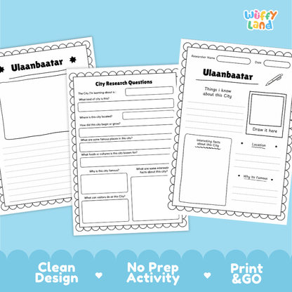 Ulaanbaatar City Research Worksheets and Fact Sheet