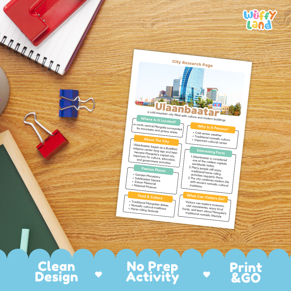 Ulaanbaatar City Research Worksheets and Fact Sheet